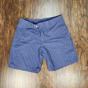 Peter Millar Mens 38 Shorts Blue‎ White Pinstripe Cotton Golf Casual Preppy